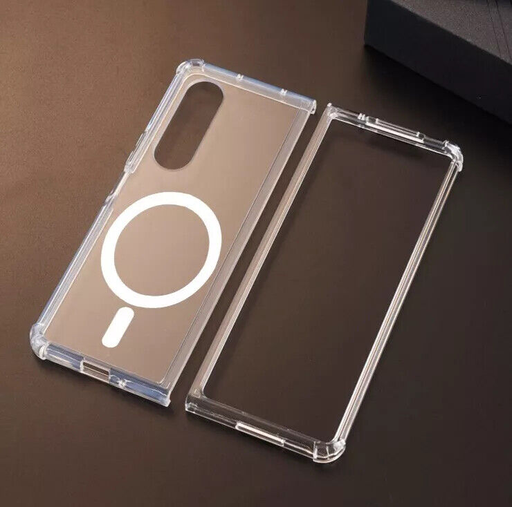 Samsung Z Fold 4 Schutz Hülle MagSafe Bumper Case Magnetisch Transparent Klar