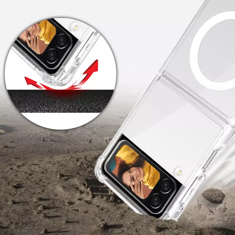 Samsung Z Flip 4 3 Schutz Hülle MagSafe Bumper Case Magnetisch Transparent Klar