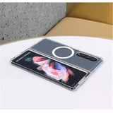 Samsung Z Fold 4 3 Schutz Hülle MagSafe Bumper Case Magnetisch Transparent Klar