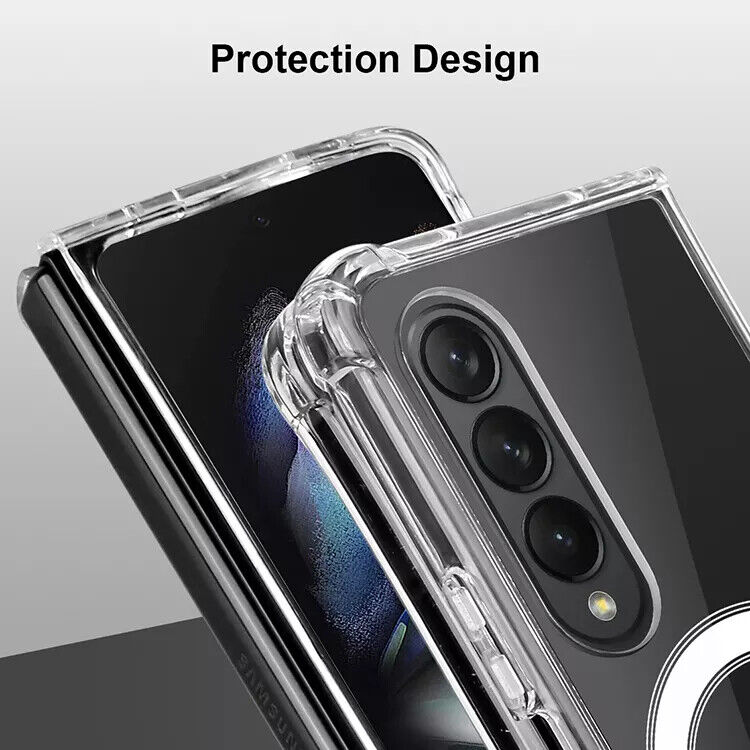 Samsung Z Fold 5 Schutz Hülle MagSafe Bumper Case Magnetisch Transparent Klar