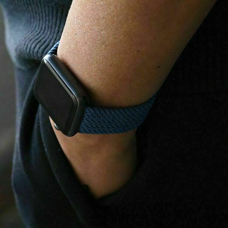 Geflochtenes Solo Loop Armband für Apple Watch Series 1-9 38 40 41 Nylon