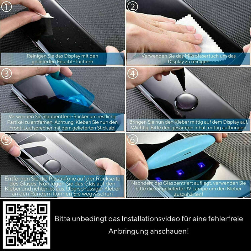 UV Liquid Panzerfolie Samsung Galaxy S8 S9 Plus Full Glue