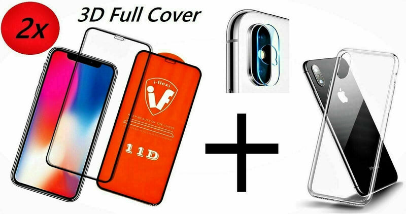 Protective case iPhone X, XS, XR, XS Max + 2x bulletproof foil &amp; camera glass