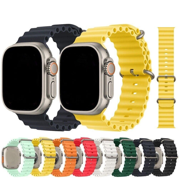 Silikon Sport Armband OCEAN LOOP für Apple Watch 1-9 Ultra